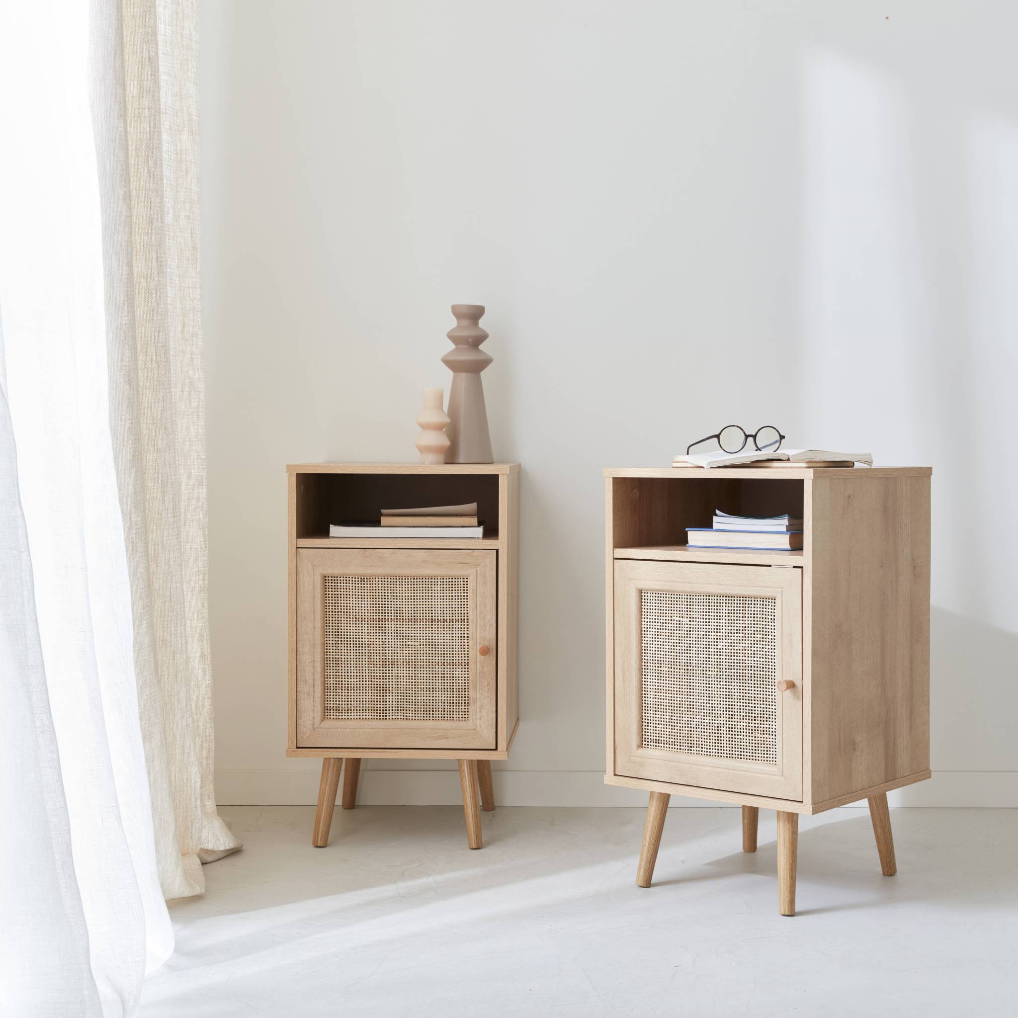 Comodini stretti moderni Set di 2 cassetti per camera da letto in 2