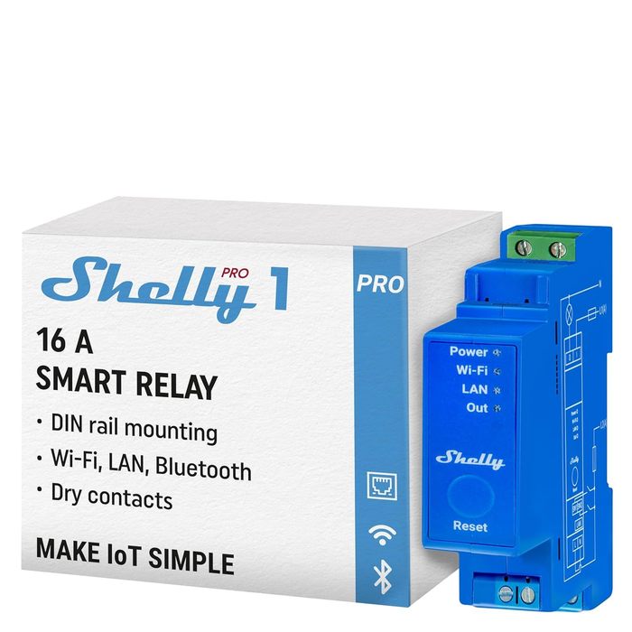 Inteligentne Przekaźnik Shelly Pro 1 z Wi-Fi i LAN do Automatyzacji Domu