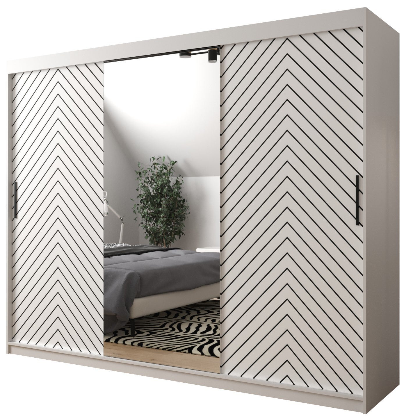 Szafa przesuwna garderoba JODEŁKA 2 250 x 62 x 200 cm Biały - Abiks Meble