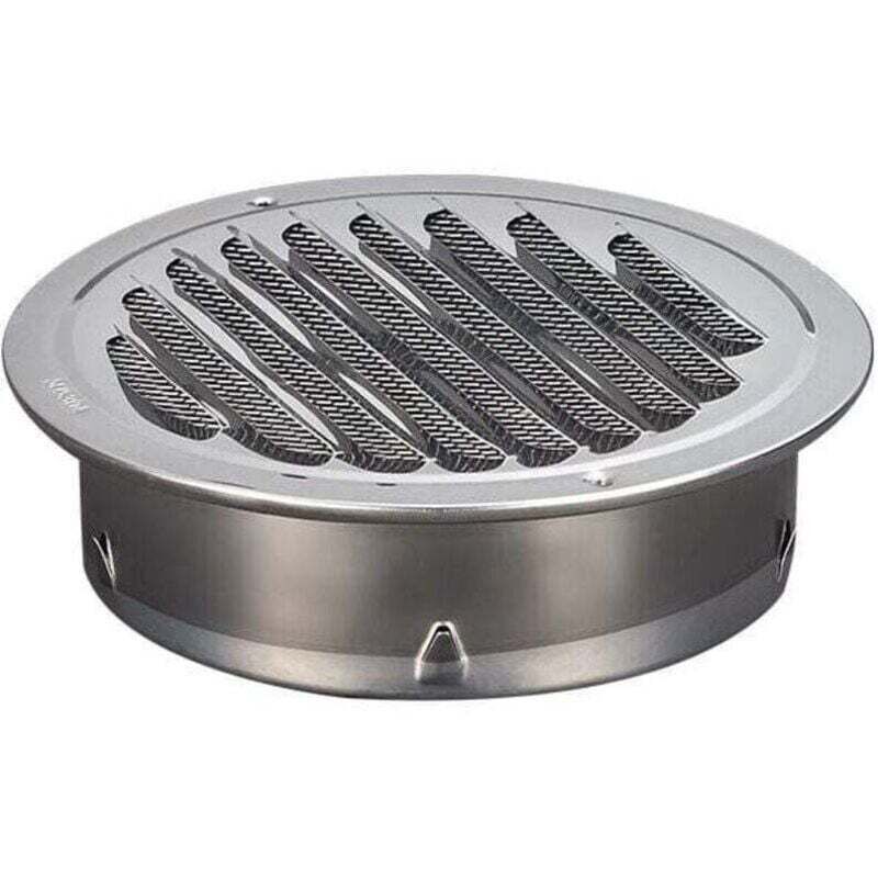 Grilă de ventilație rotundă din oțel inoxidabil, grilă de ventilație metalică de 100 mm