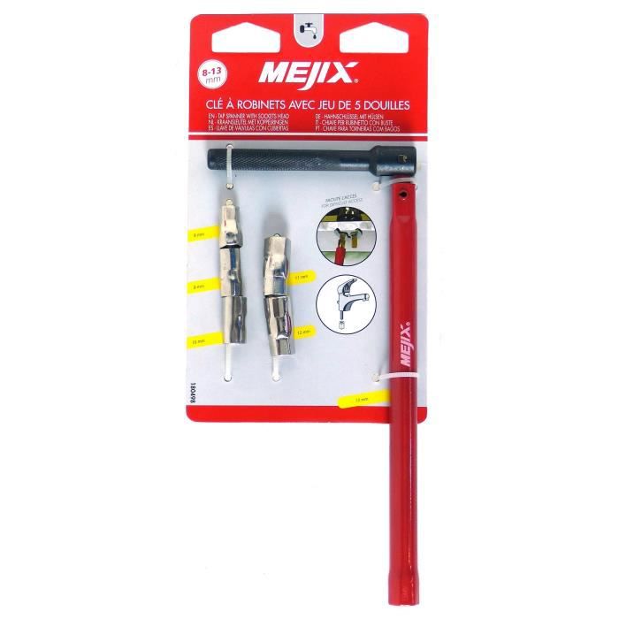 Clé à robinet MEJIX 180498 - 13 mm + douilles 8/9/10/11/12 mm - 5