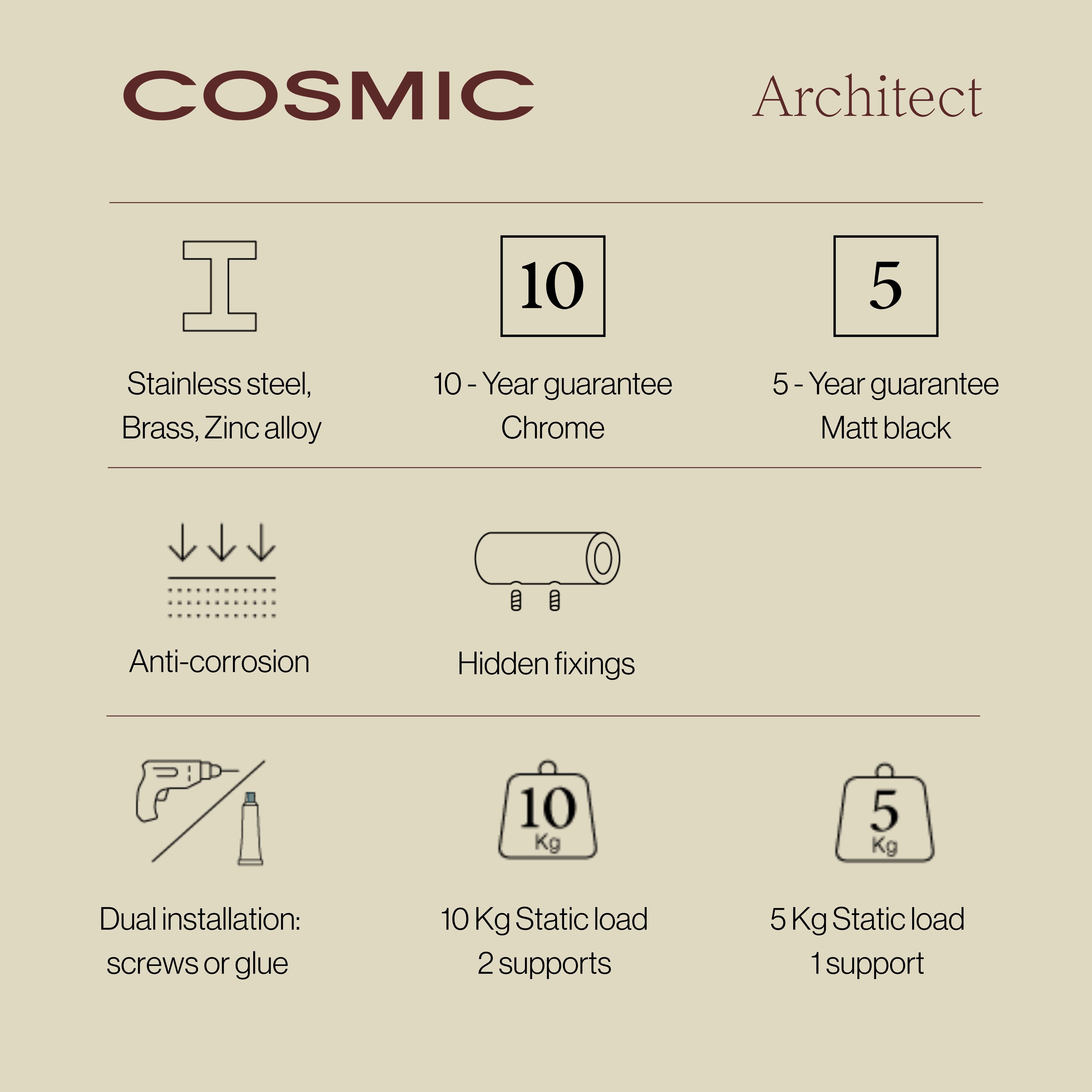 COSMIC Architect poubelle de salle de bain acier inoxydable brillant type d'installation autoportant (12L) - 4