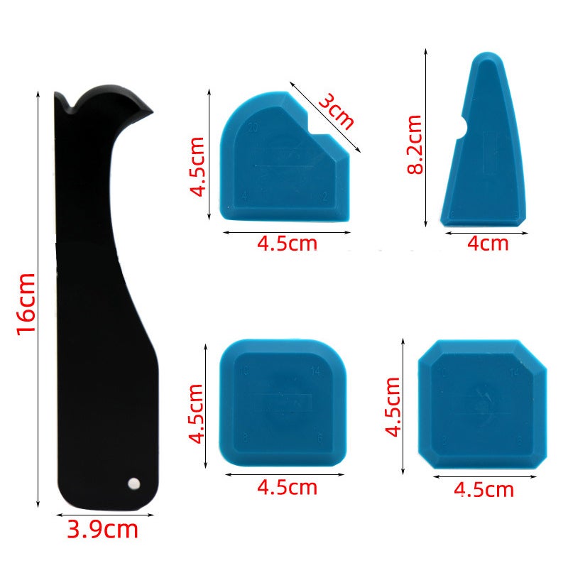 Juego de 13 herramientas para calafatear, 5 en 1, de silicona, para eliminar lechada, sellador y raspador de residuos adhesivos, color verde. - 6