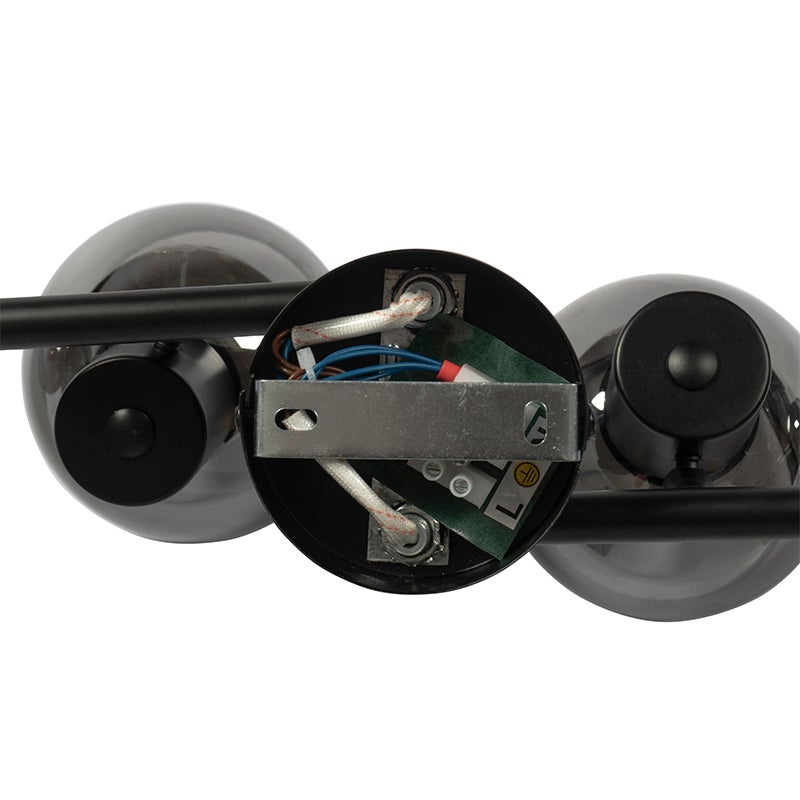 Plafonnier Art déco noir avec verre fumé 4 lumières - Vidro - 8