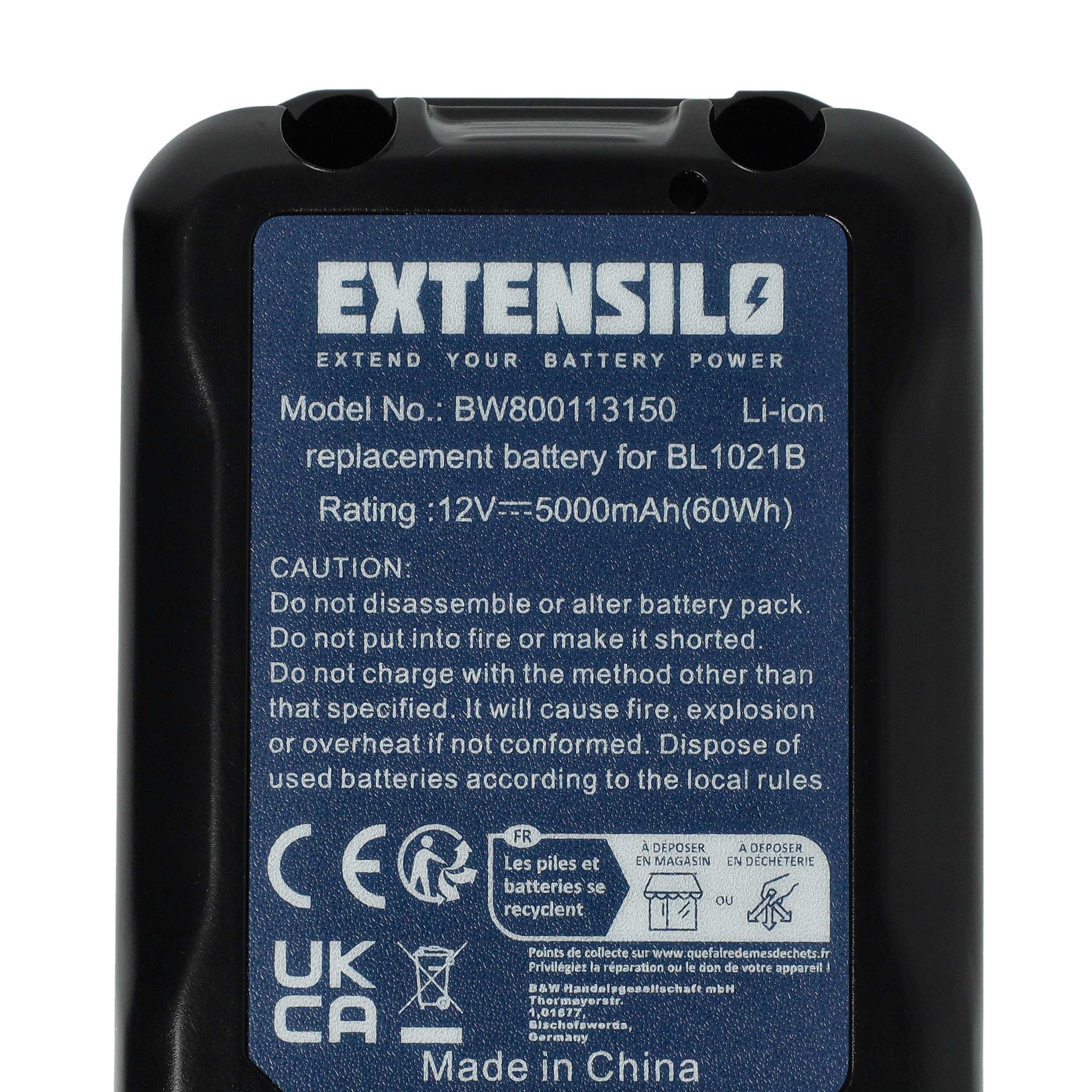vhbw Batterie compatible avec Makita CL107FD, CL106FDSY, CL106FDSMW, CL106FDZ, CL106FDSYW, CL106FDZW outil électrique (5000 mAh, Li-ion, 12 V) - 4