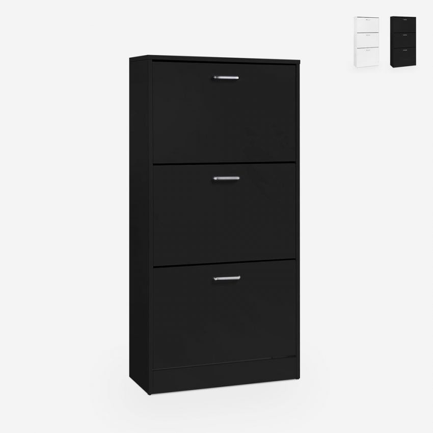 LUCKNOCK Scarpiera Verticale Stretta 8 Ripiani In Legno - Marrone, Salvaspazio, Montaggio Senza Attrezzi, 28x26x123 Cm