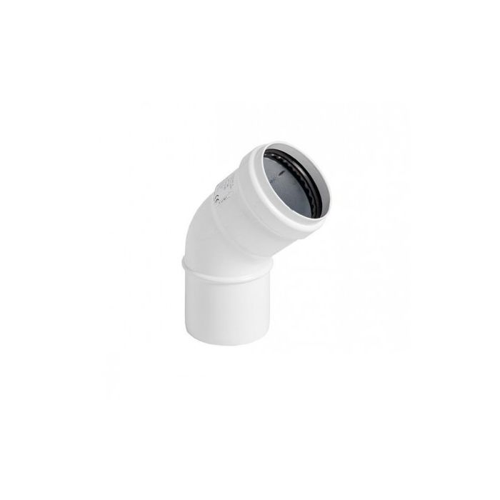 Emaliowane na biało aluminiowe kolanko 45° do kanałów powietrznych-80 mm