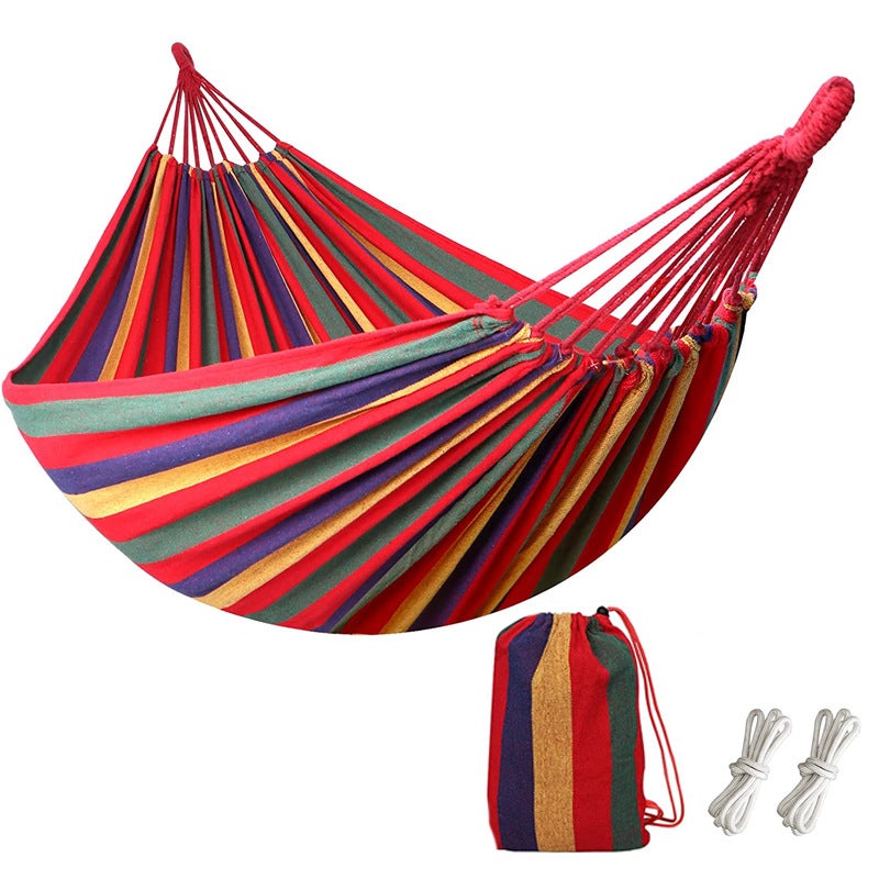ADLER EUROPE Hamac 2 Places Coton 200x150cm - Charge 200kg Avec Accessoires