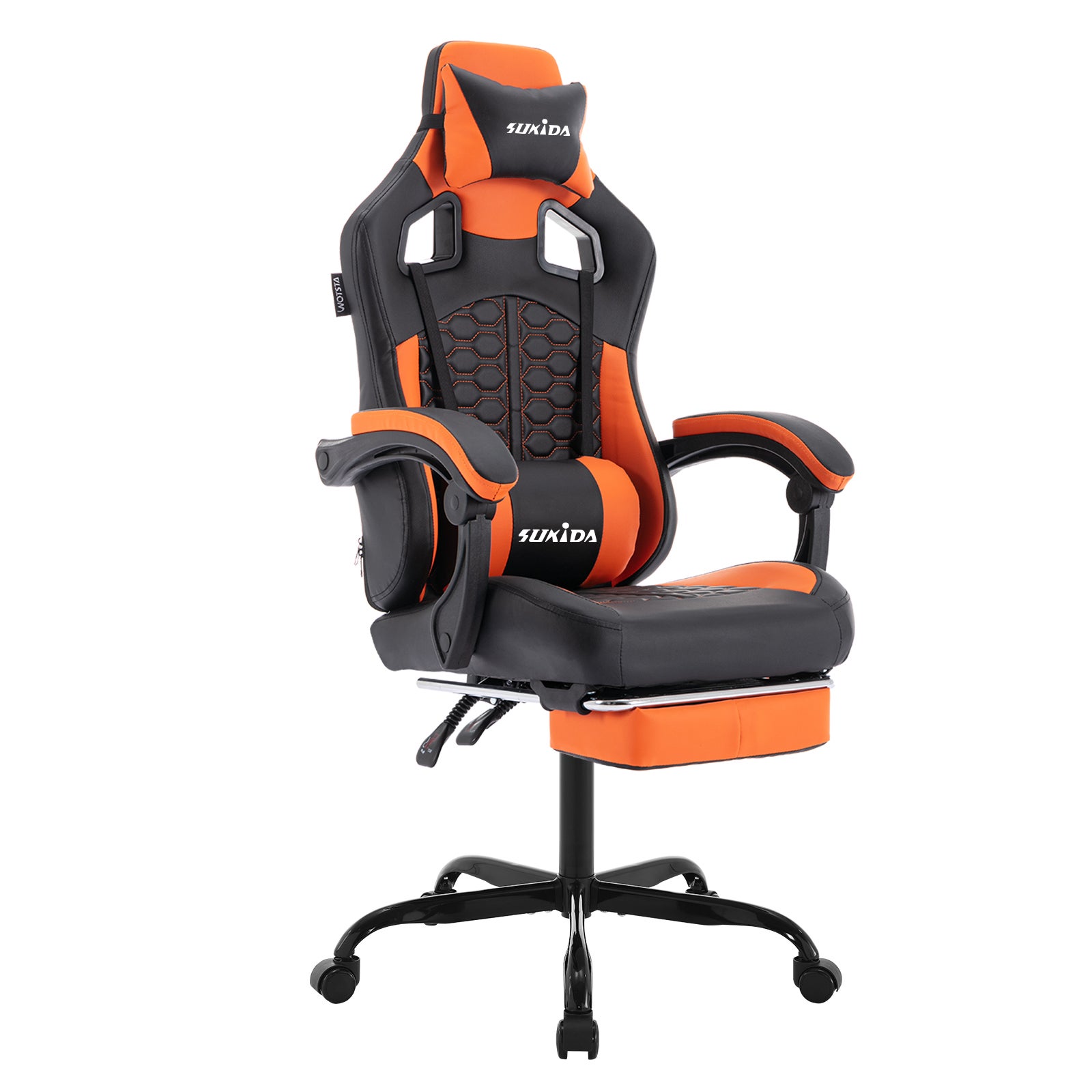 Chaise Gaming Ergonomique Avec Repose-Pieds Et Appuie-Tête - Rouge, Support 150kg