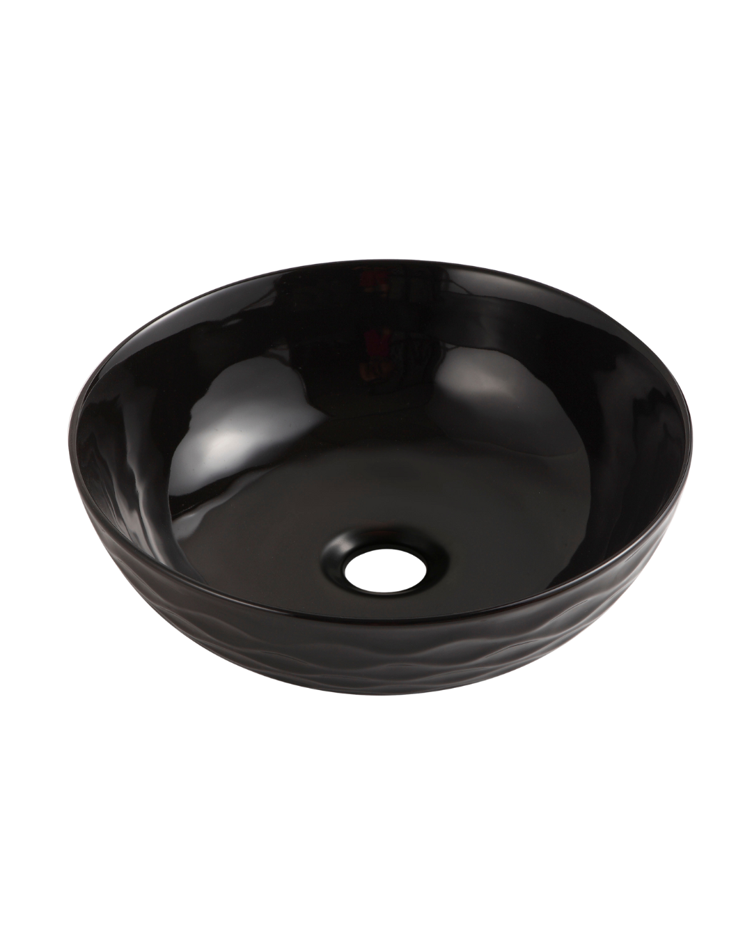 Umywalka nablatowa Uptrend ARYA L czarny połysk, z ozdobną fakturą strukturalną1 szt.