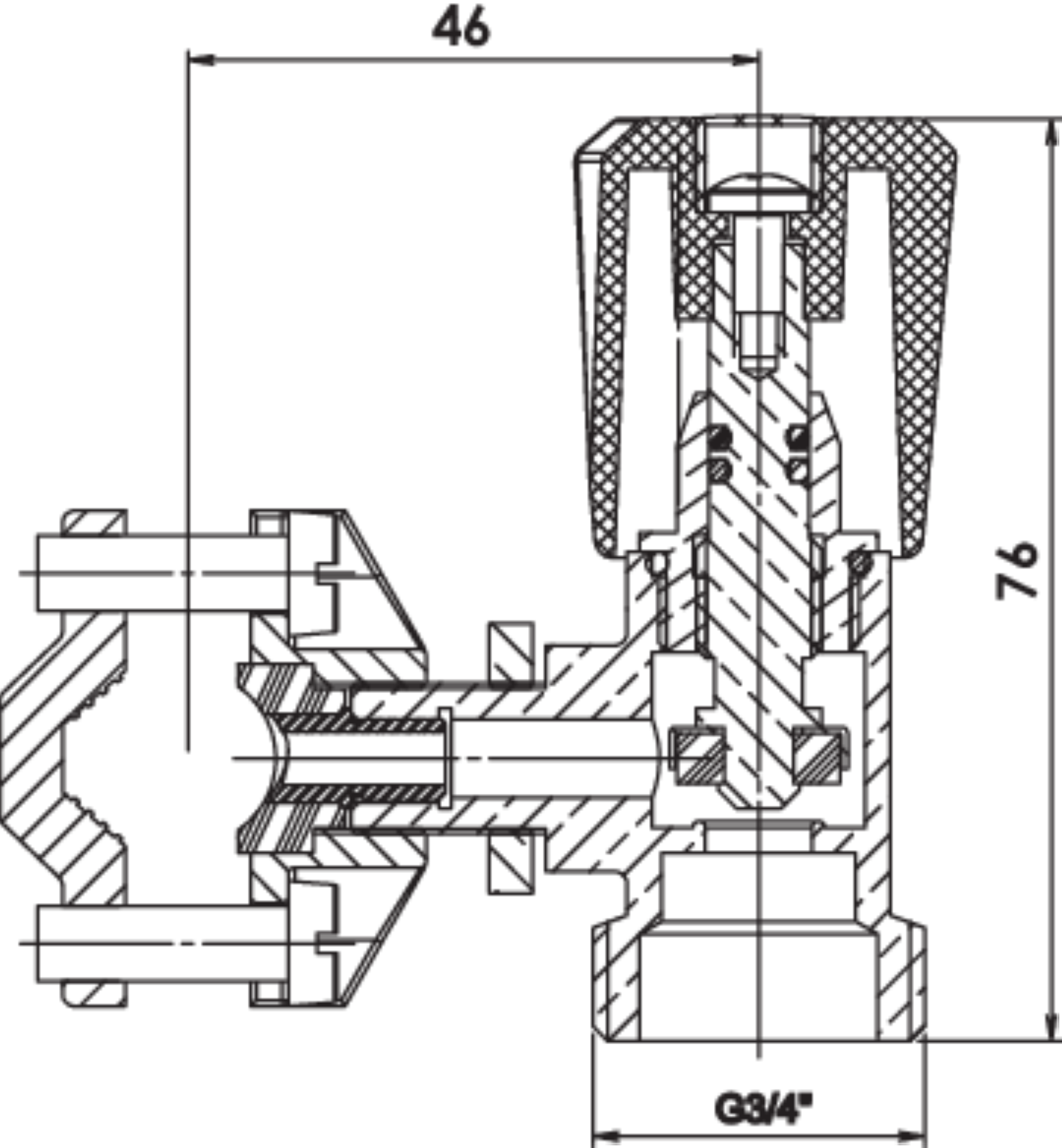 Robinet de piquage autoperceur pour machine à laver - pour tube Ø10 à 16 - M3/4 - 3