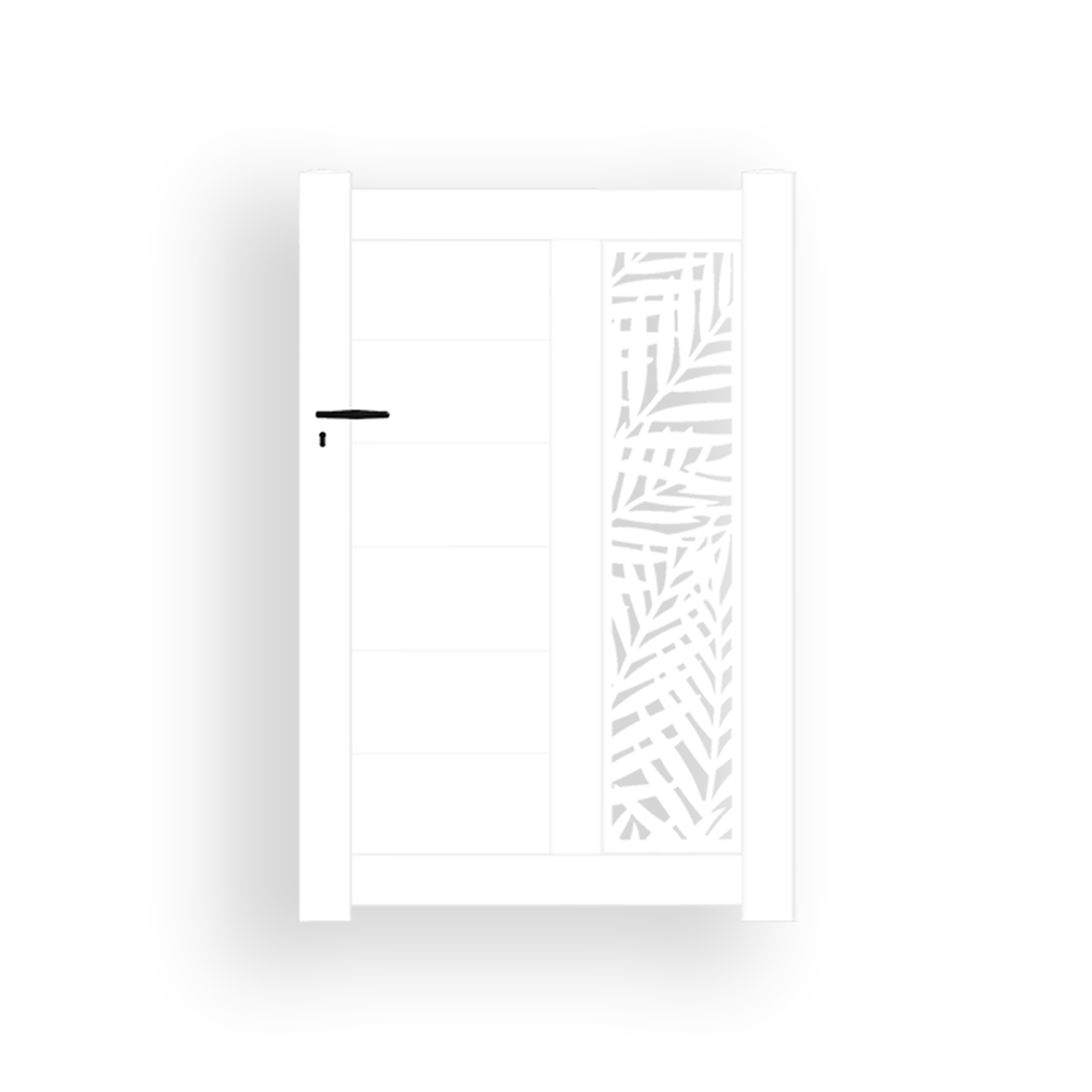 Portillon aluminium découpe laser en kit dimensions L.1000 (entre piliers) x H.1500 mm Couleurs Gris (RAL 7016) - 4