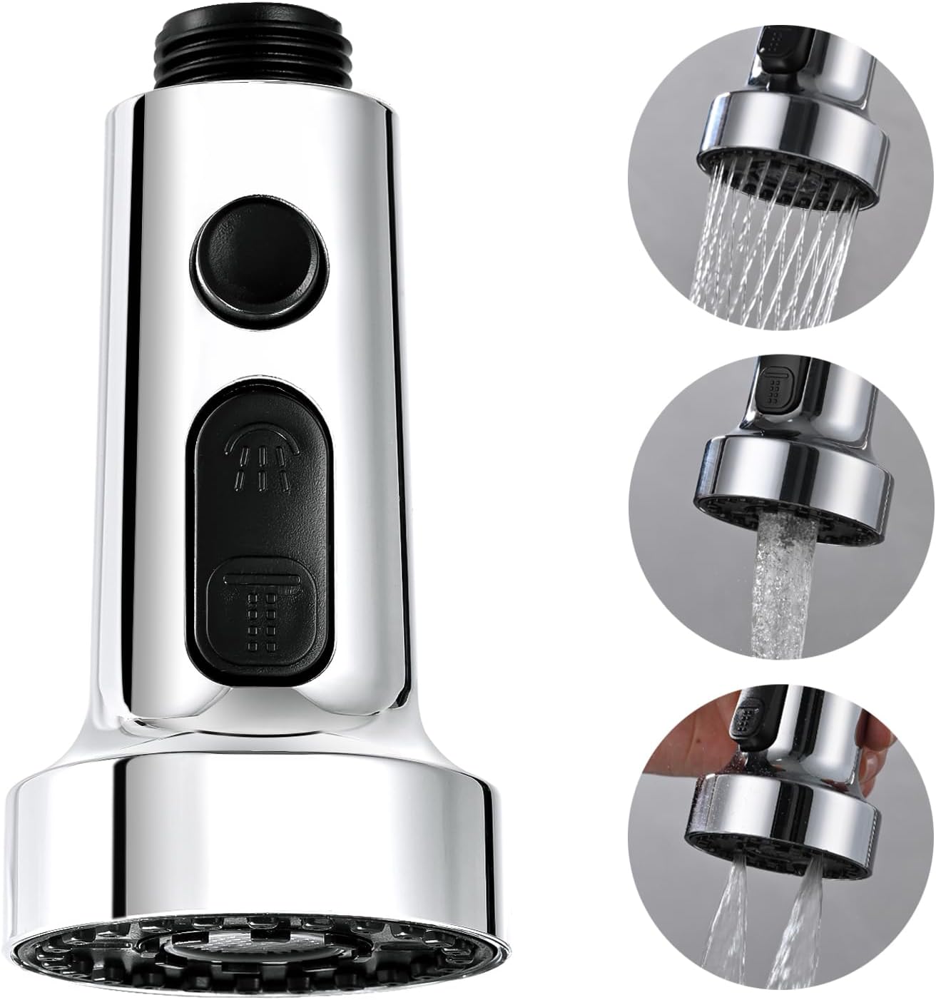 3-trybowa głowica natryskowa do baterii kuchennej G1/2, wymienna, wyciągana, kompatybilna ze zlewem