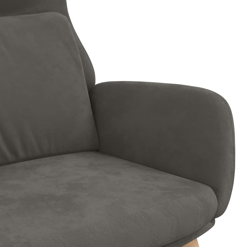 Chaise de relaxation | Fauteuil de relaxation | Chaise de Salon Gris foncé Velours393195 - 6