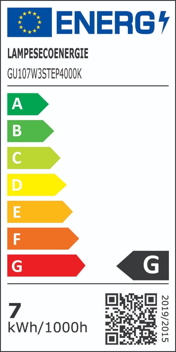 5 Spots led 3-step dimmable sans variateur 7w eq.56w blanc neutre orientable finition blanc - 7
