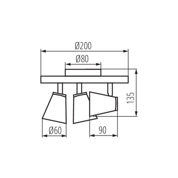 Lampa sufitowa ENALI biała chromowana 3xGU10x35W metal wym:13x20x20cm IP20 Kanlux - 2