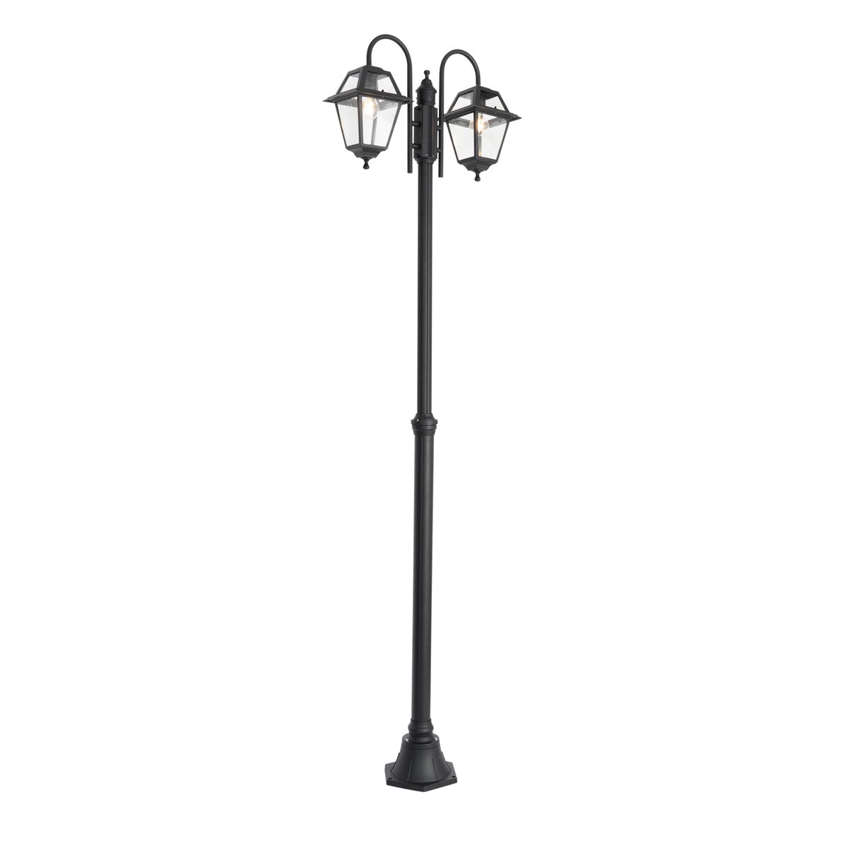 Klasyczna lampa zewnętrzna czarna 235 cm 2-światła IP44 - Berta