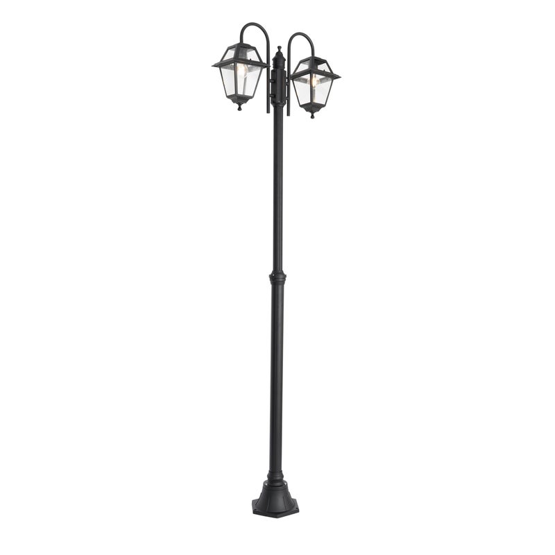 Klasyczna lampa zewnętrzna czarna 235 cm 2-światła IP44 - Berta