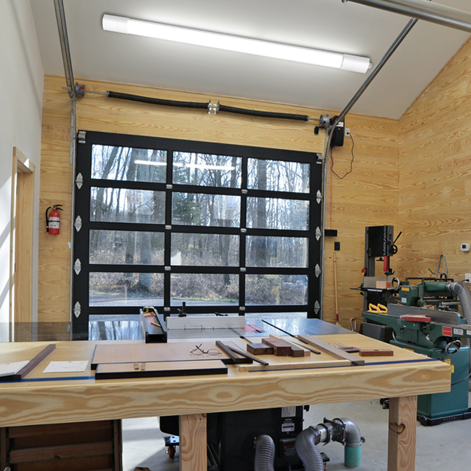 LOVHAUS Sufitowa Lampa LED 150CM, 45W, 110LM/W, Do Piwnic, Warsztatów, Garaży, Kuchni, Supermarketów, Biel Neutralna