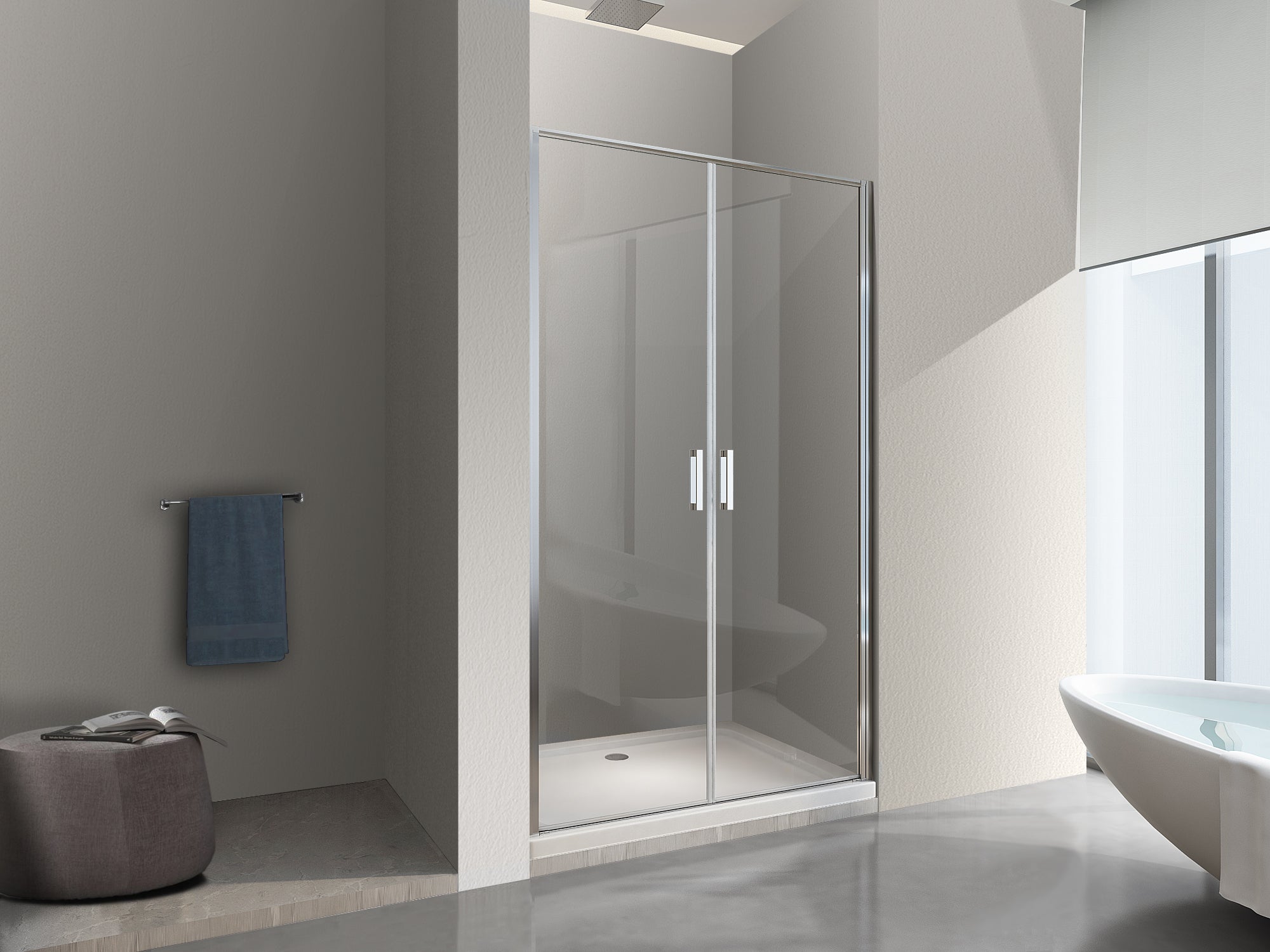 NALA Porte de douche de 6 mm ouverture à battant – 87-90 cm | Leroy Merlin