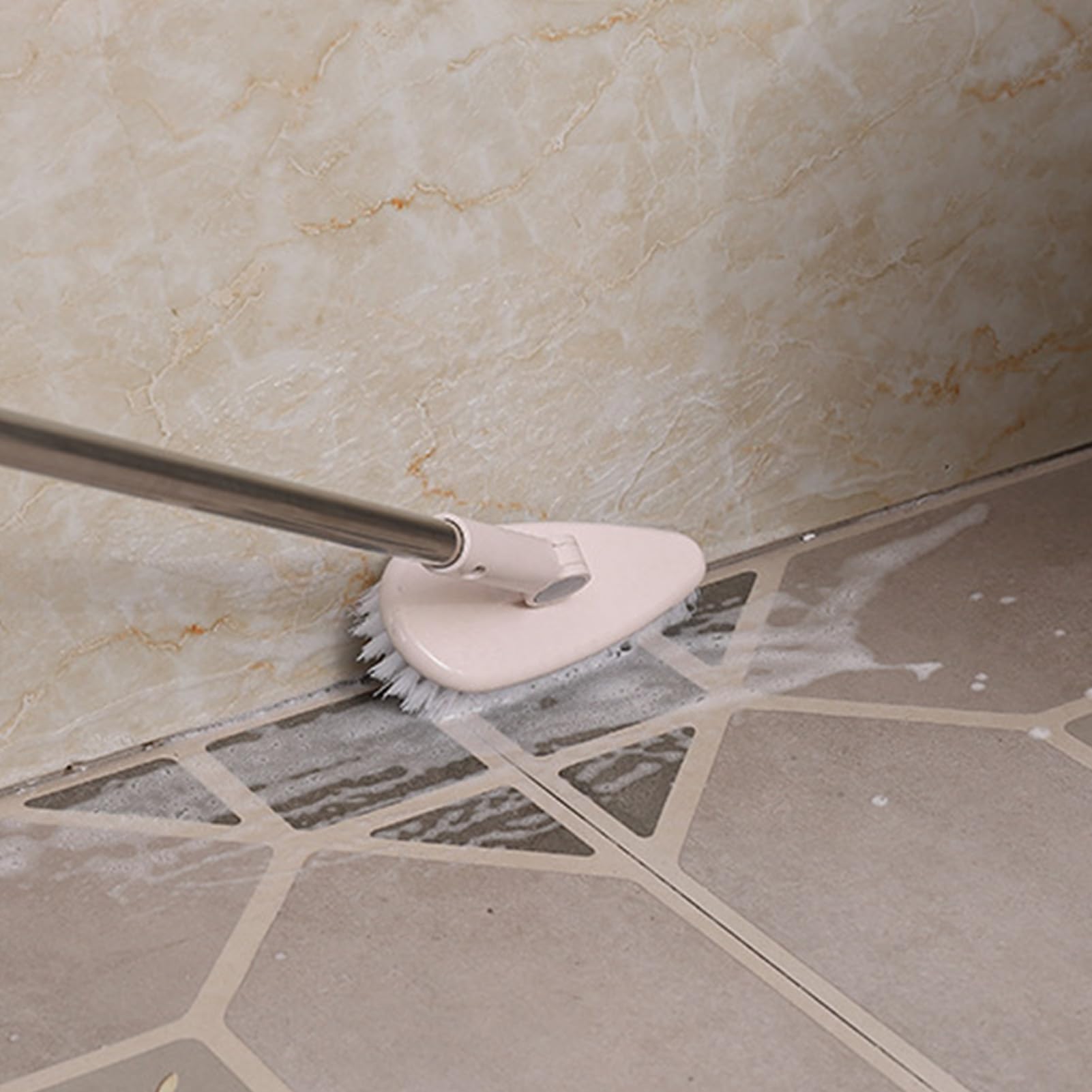 Brosse de sol à poteau pliant, brosse de nettoyage multifonctionnelle en plastique à Long manche pour la cuisine et la sall - 8