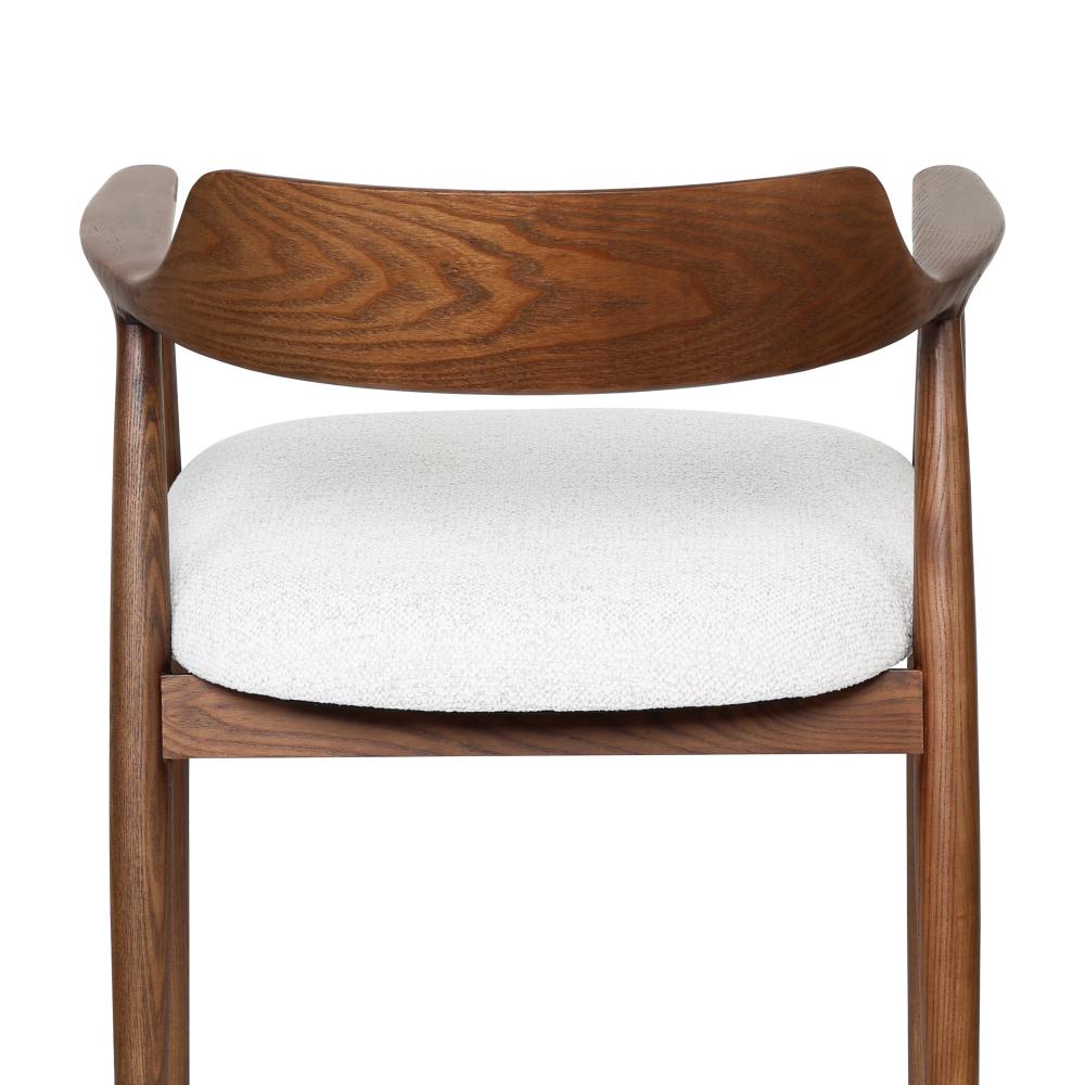 Chaise en bois Eden Walnut/Blanc avec assise rembourrée, design moderne Kennedy, confort durable et élégant - 2