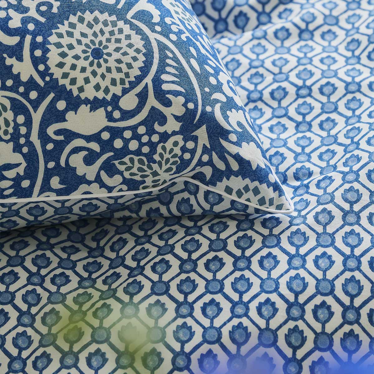 Taie d'oreiller imprimée en percale de coton, Shaqui Porcelain - 4