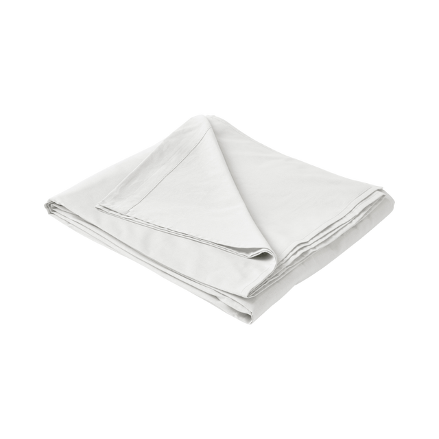Drap plat coton lin Valentine-270 x 300 cm-Blanc