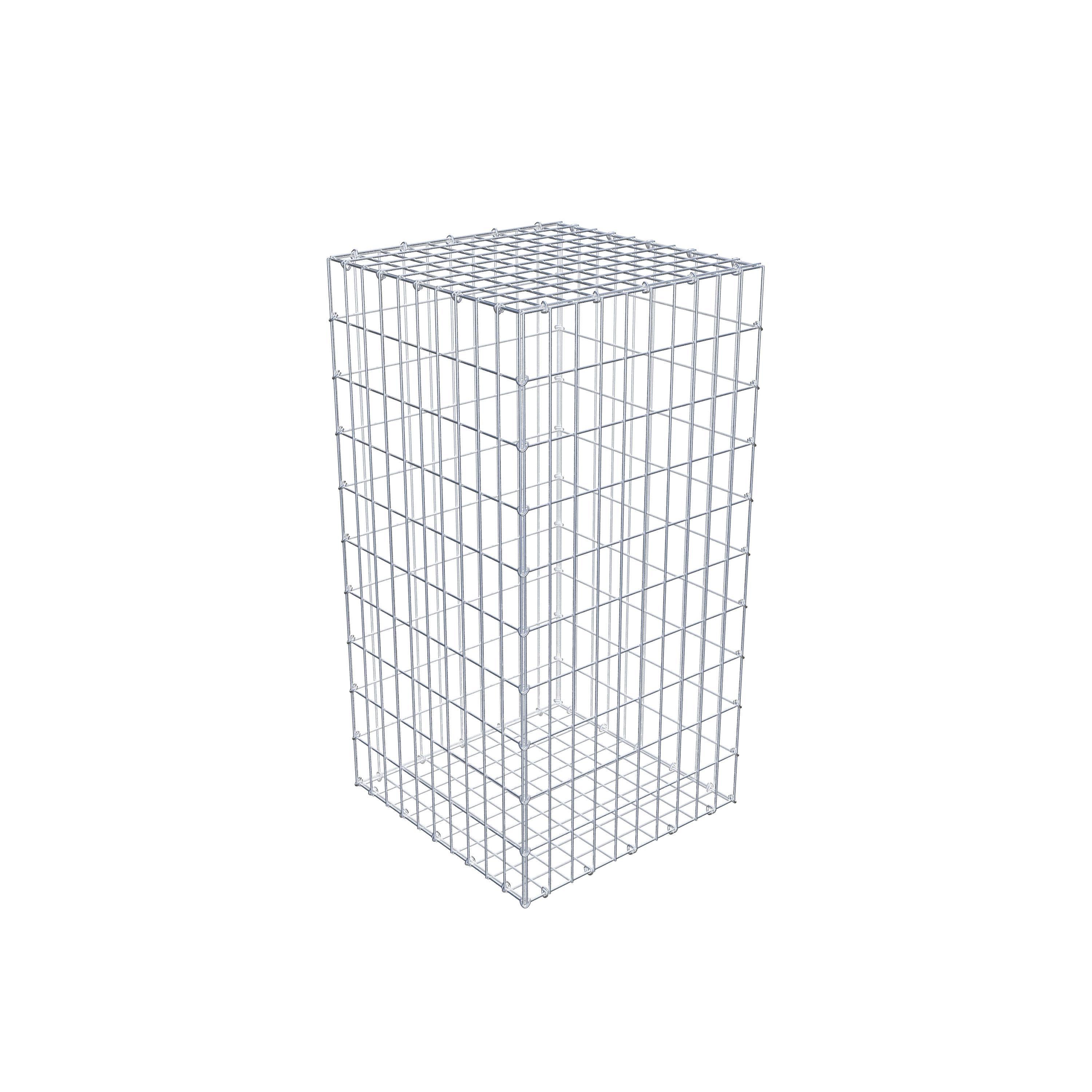 Gavión de acero galvanizado 100x50x50cm (LxAxP), malla 5 x 10cm, Anillo en C, jaula metálica para muro o jardín - 3