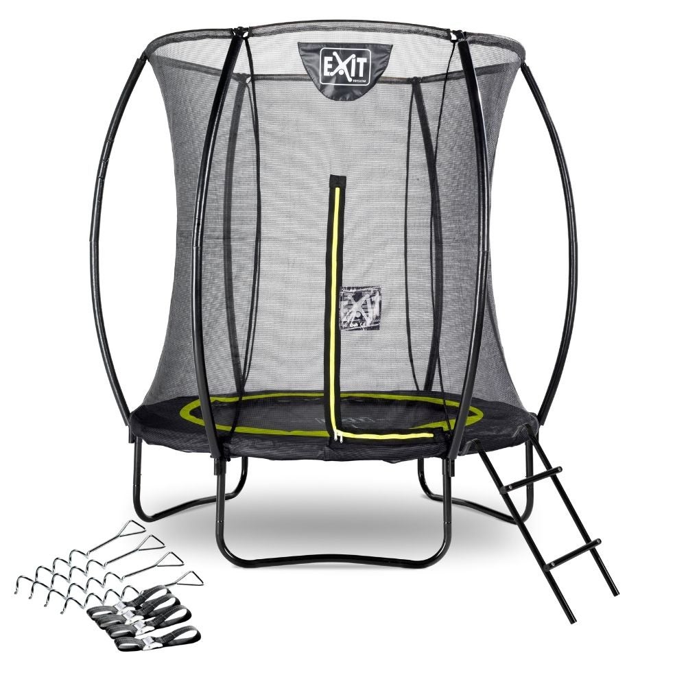 Trampoline Enfant COZYDEN 1,5 M – 200 Kg – Avec Filet, Panier Basket, Balançoire, Sac De Frappe – Rouge – 3-8 Ans