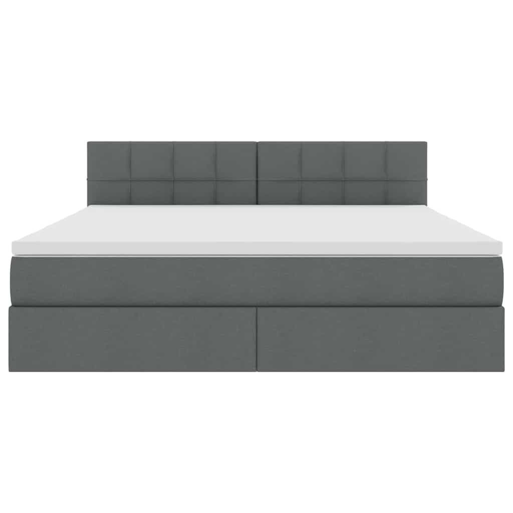 Lit avec rangement et matelas Gris foncé 160 x 200 cm Velours - 7