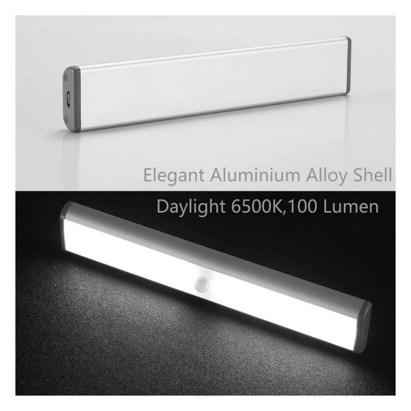 Lampa szafkowa z trzema 10 diodami LED, bezprzewodowa, ładowana przez USB, magnetyczna, z czujnikiem ruchu, 2 tryby oświetlenia, przenośna