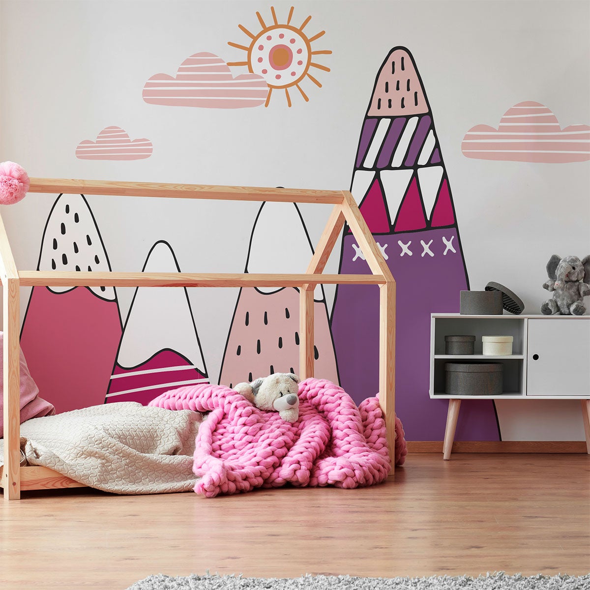 Vinilo niño escandinavo de montaña bianka - adhesivo de pared - revestimiento sticker mural decorativo - 90x135cm - 3
