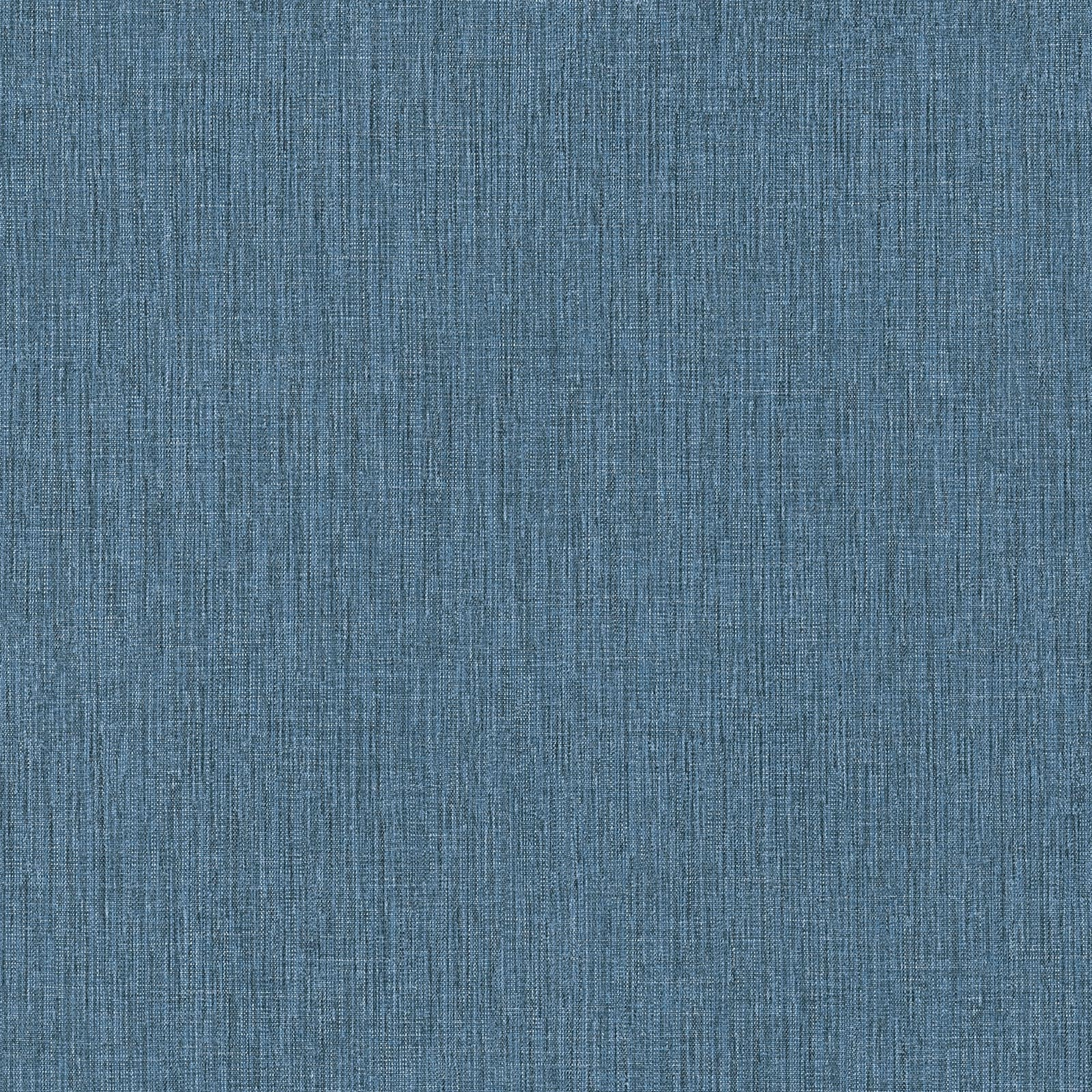 Papel pintado liso efecto lino azul agrisado - 53 cm x 10,05 m - livingwalls