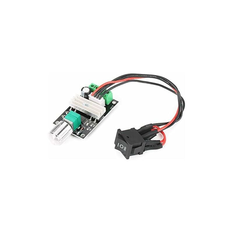 Regulator prędkości silnika 12V, regulator silnika prądu stałego, odwracalny regulator prędkości silnika PWM 6V/12V/24V 3A z przełącznikiem.