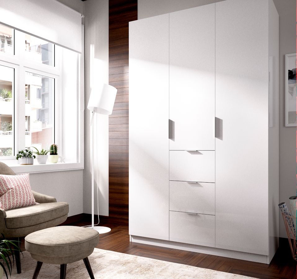 ESSEN Armario 3 puertas 3 contenedores blanco brillo - 2