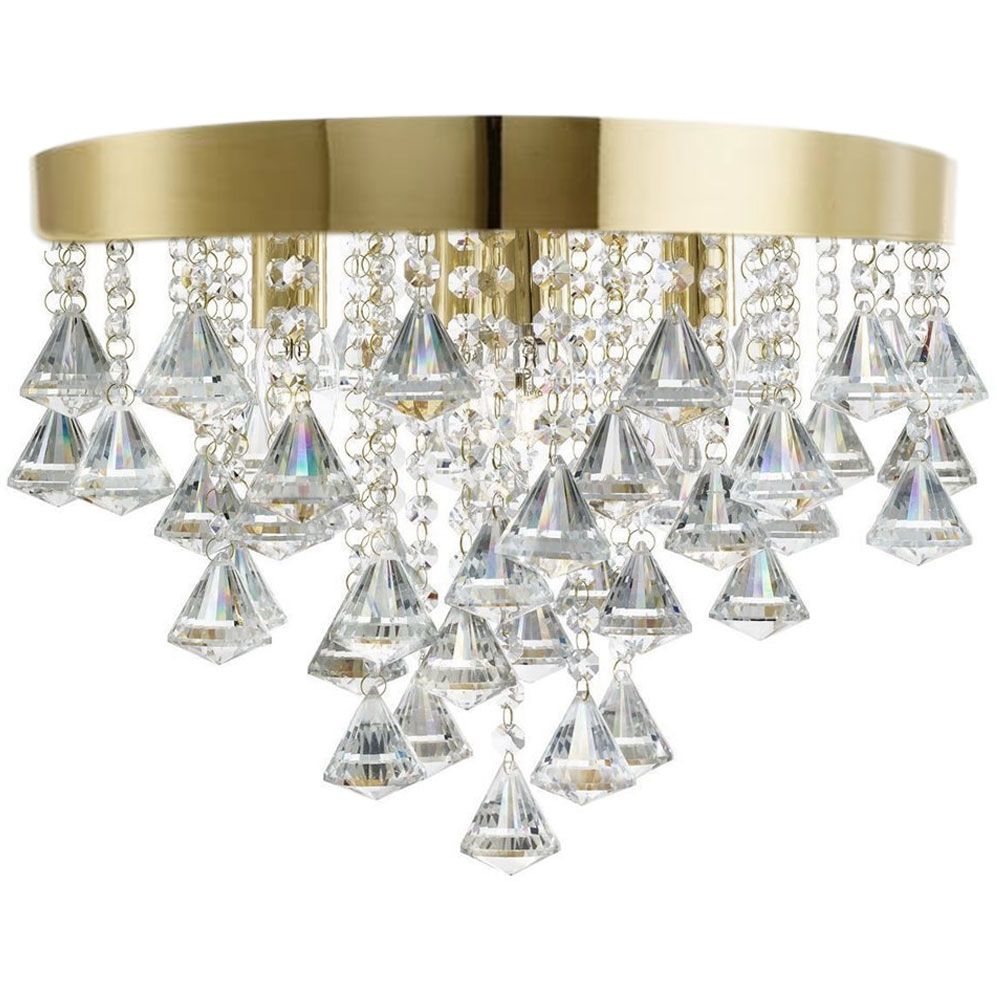 Lampa Sufitowa Kryształowa Toolight App1655-3Cp Złoty