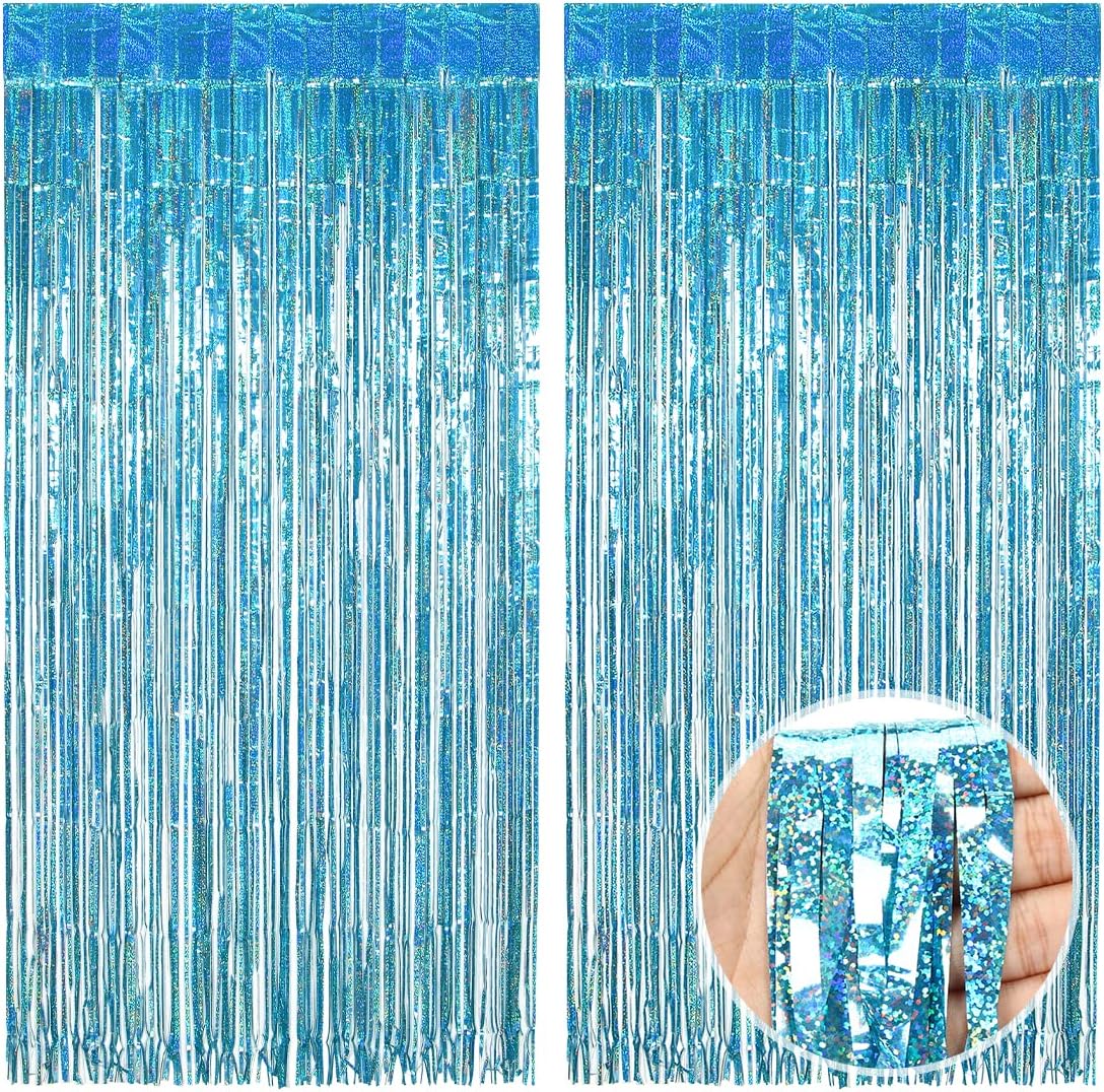 Rideau Métallique Frange Multicolore 2 Pièces (1m X 2m) - Décoration Festive Brillante Pour Anniversaire Et Photographie