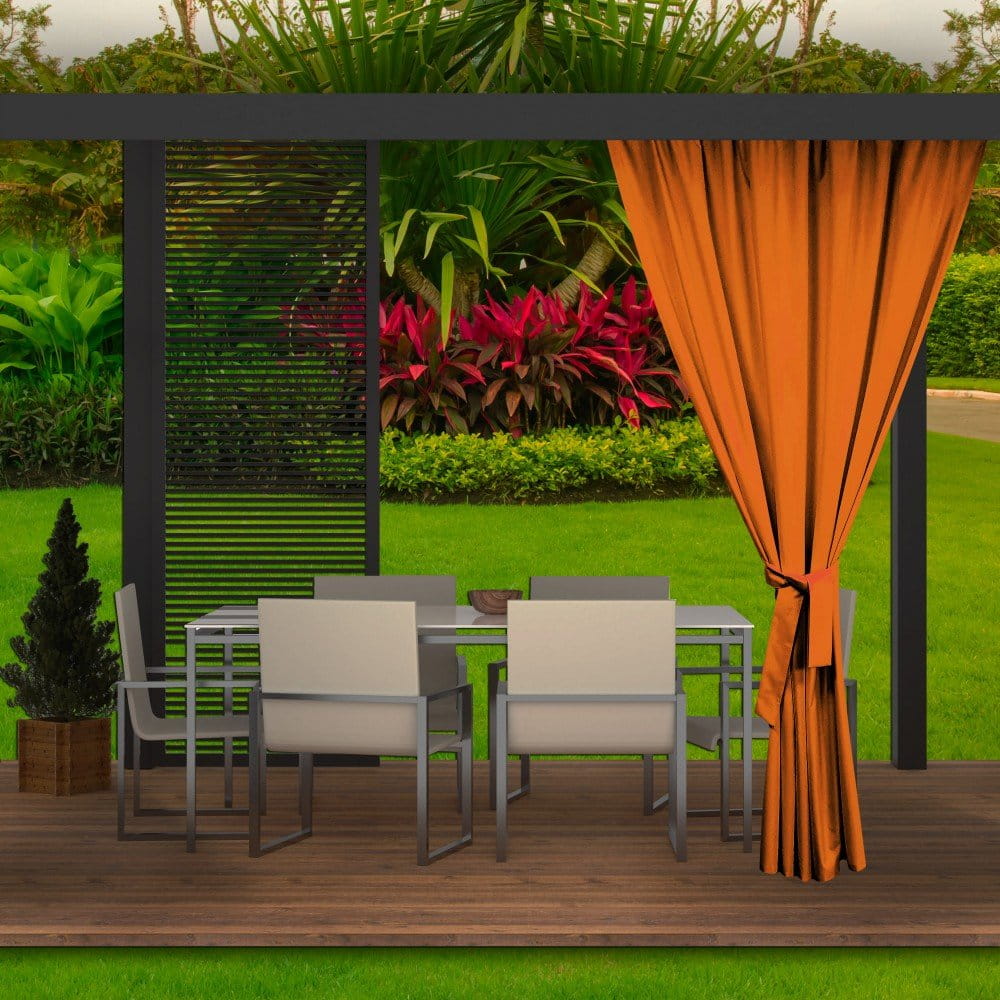 Cortinas de exterior 155x220cm, cortinas de exterior naranja, cortina de pérgola impermeable, cortina para balcón, cortina de exterior para terraza