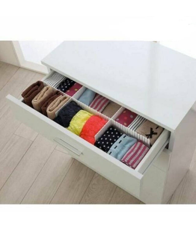 Divisori Per Cassetti Regolabili - 16 Pezzi Bianchi, 32.4x7cm, Organizzatore Per Cucina, Ufficio - Foto 11