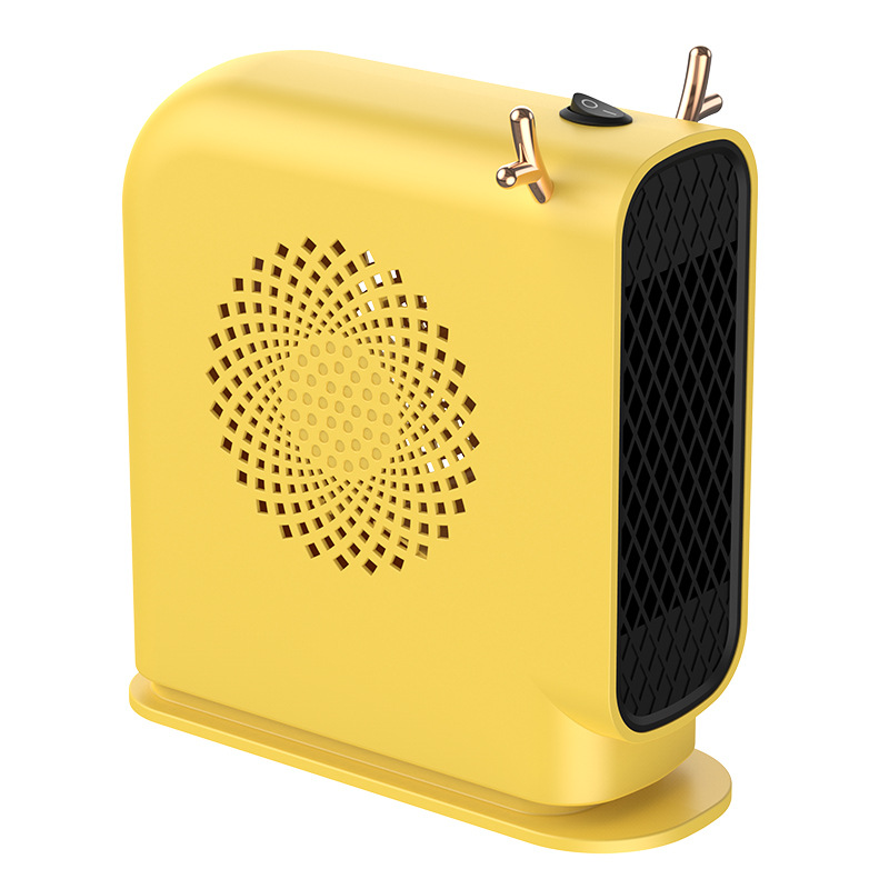 Mini szybki grzejnik 220V (żółty), mocny wentylator, ogrzewanie z cyrkulacją powietrza