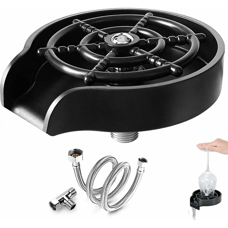 Yardenfun Laveuse De Verre Acier Inoxydable Rinçage Automatique Haute Pression Pour Bar Et Cuisine Accessoire De Nettoyage Pour Tasses Et Bouteilles