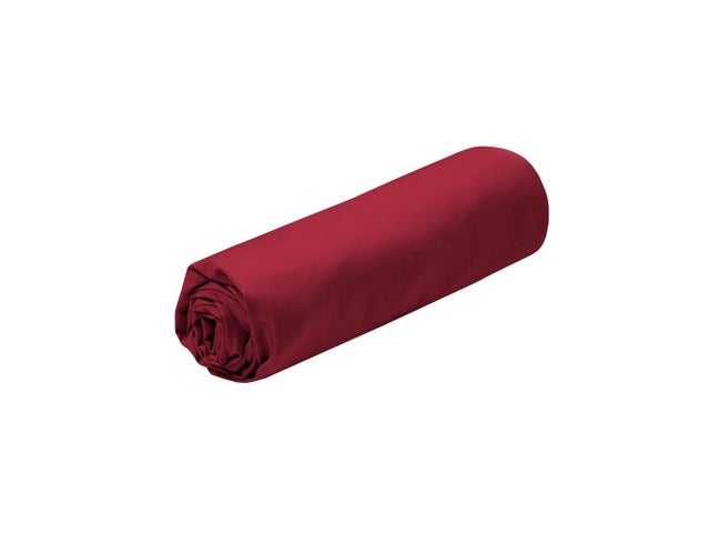Drap housse percale de coton 140 x 200 cm Elysee Rouge