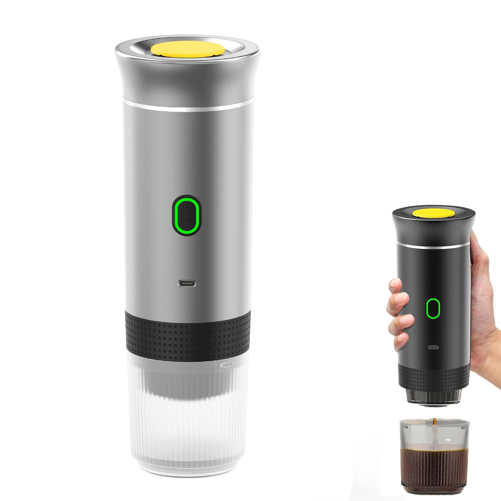 Máquina de café expresso 3 em 1, máquina de café multicápsula,  autoaquecimento de 4 a 6 minutos, cafeteira portátil, prata | Leroy Merlin