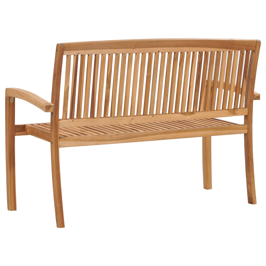 Banc de jardin empilable et coussin 128,5cm Bois de teck massif 21 - 5