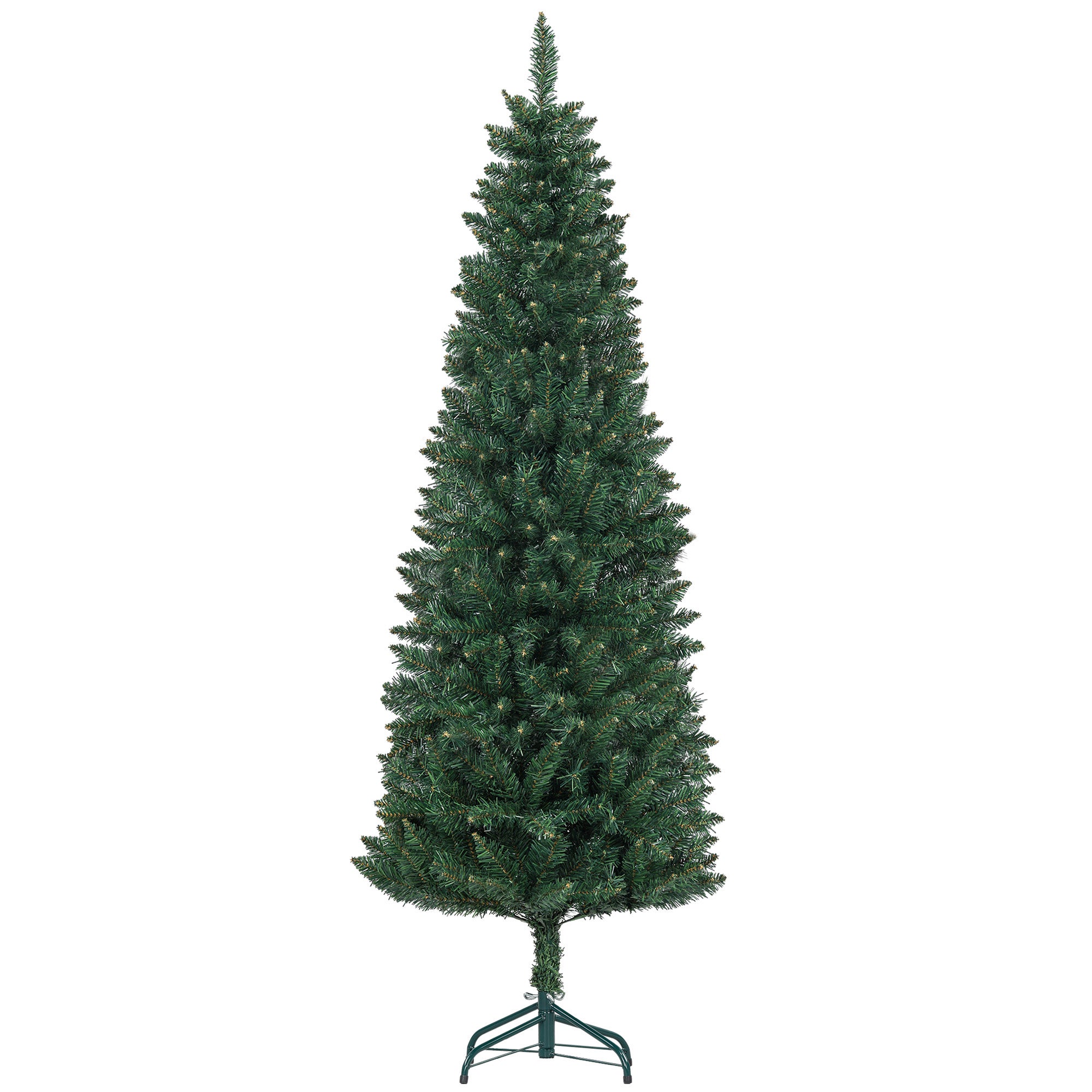 Sapin de Noël Artificiel 180 cm Arbre de Noël Slim avec support en acier pliable,479 branches épines Vert - 2