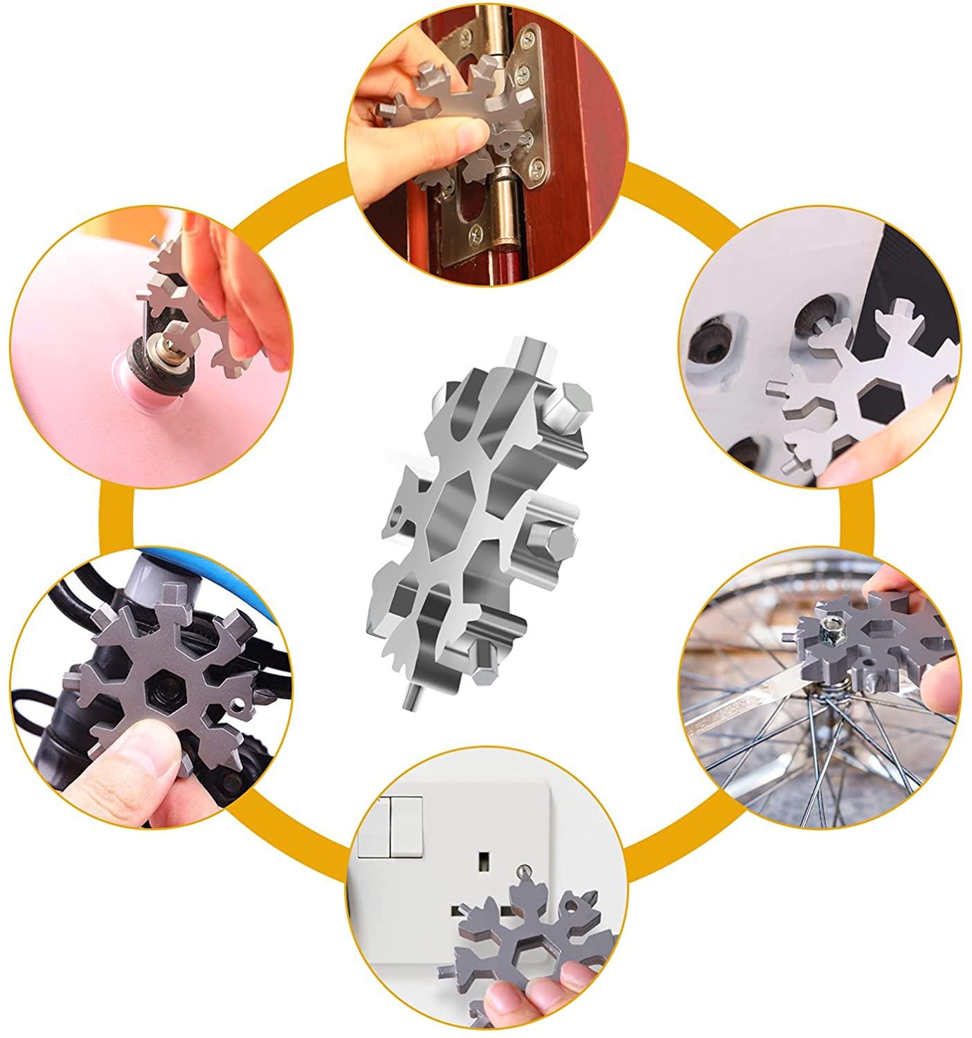 Outil multifonctions 18-en-1 en forme de flocon de neige Silver - 6