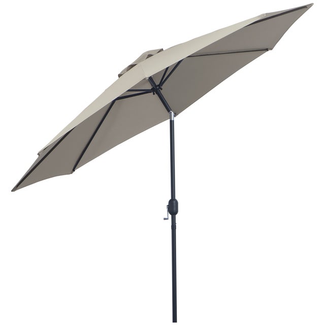Sombrilla de jardín con inclinación Outsunny Ø295x250 cm gris claro