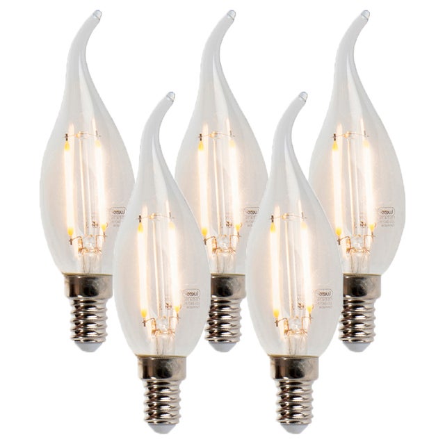 Lot de 5 ampoules LED à filament à pièces bougie E14 dimmables 250lm 2700K