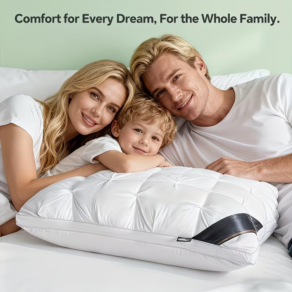 Oreiller de luxe pour hôtels, oreiller favorisant le sommeil, respirant et moelleux, offrant un soutien cervical, blanc (74*48cm) - 6